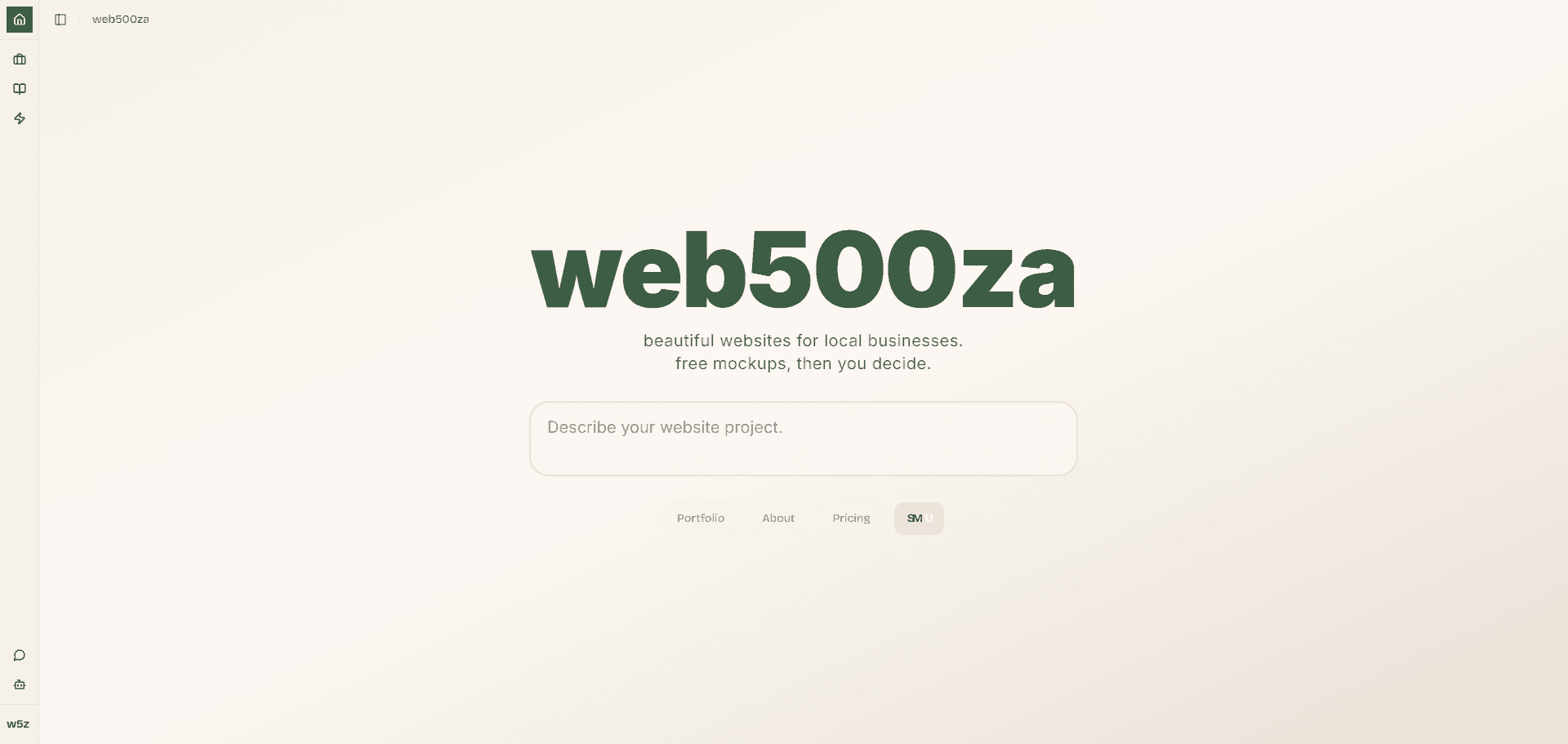 WEB500ZA Landing Page